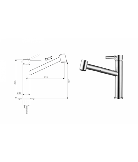 Кухонний змішувач Fabiano FKM 66P Комбінований