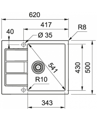 Кухонна мийка Franke Sirius SID 611-62 Тектонайт